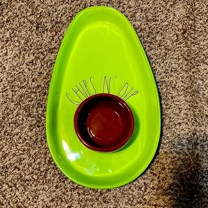 Rae Dunn Chips and Dip Avocado shaped platter